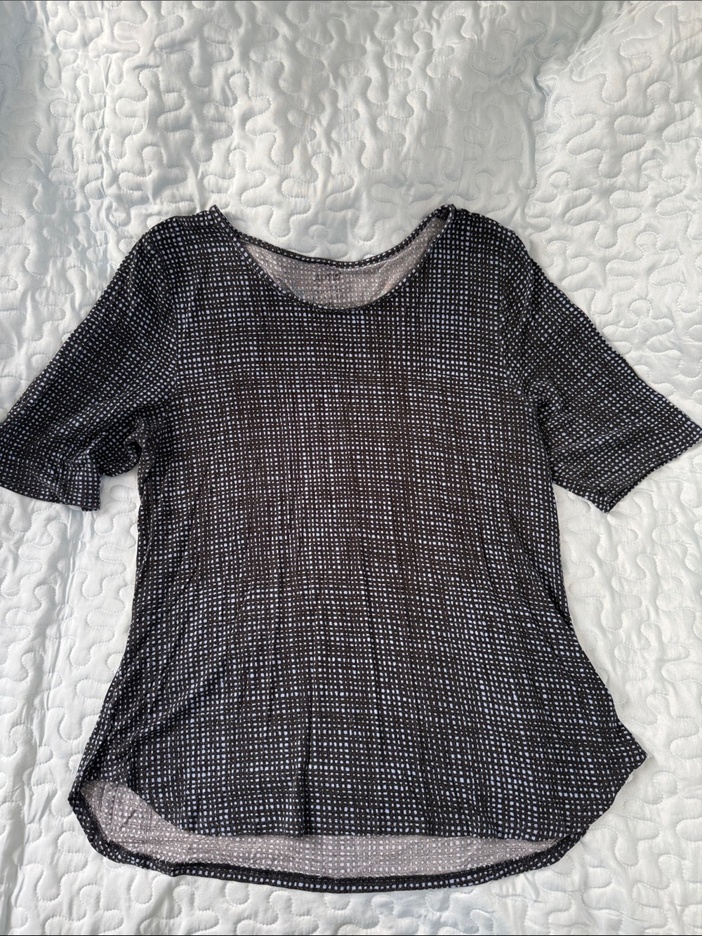 Apt. 9 Black Tee with White Dot Texture